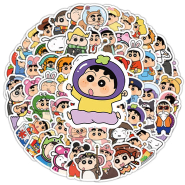 10/30/50/100PCS Cute Crayon Shin-chan Cartoon Stickers Funny Anime Graffiti DIY Luggage Laptop Phone Guitar Car Bike Kids Toy (ONLINE ORDER ONLY)