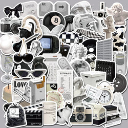 10/30/61PCS Simple Sculpture PVC Graffiti Sticker Sticky Aesthetic Decorative Scrapbook DIY Child Phone Stationery Supply (Online Order Only)