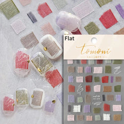 French Style Colorful Square Grid Rhombus Stripe Bowknot Line 3D Self Adhesive Nail Art Stickers Shiny Rhinestone Manicure Decal (Online Order Only)