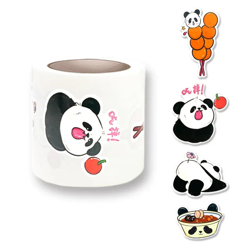 Panda Graffiti Sticker Rolled Flat Sheet 50 Animal Adhesive Decorative Stickers Water Cup Waterproof Sticker Cute Decal (ONLINE ORDER ONLY)