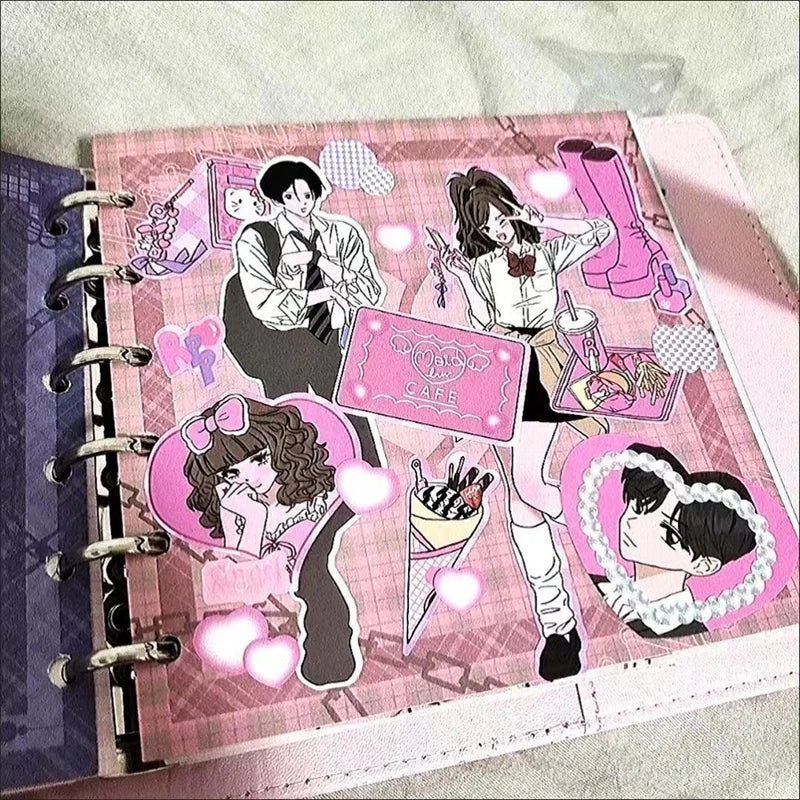 Korean Ins Cute Retro Girl Sticker Planner Scrapbooking DIY Album Decoration Sticker Aesthetic Personalized Kawaii Stationery (ONLINE ORDER ONLY)