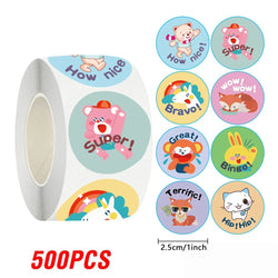 100-500pcs Cute Animal Reward Stickers with Word Motivational Stickers for School Teacher Kids Student Stationery Stickers (ONLINE ORDER ONLY)