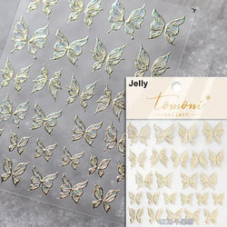 Butterfly Rose Laser Jelly Hot Stamping Lace Letter Flower Love Heart Bowknot 5D Self Adhesive Nail Art Stickers Manicure Decals (ONLINE ORDER ONLY)