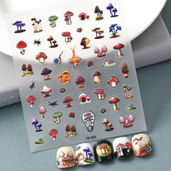 Chic Dragonfly Spider Insect Butterfly 3D Self Adhesive Nail Art Decoration Sticker Heart Puppy Flower Manicure Decal Y2K Flower (ONLINE ORDER ONLY)
