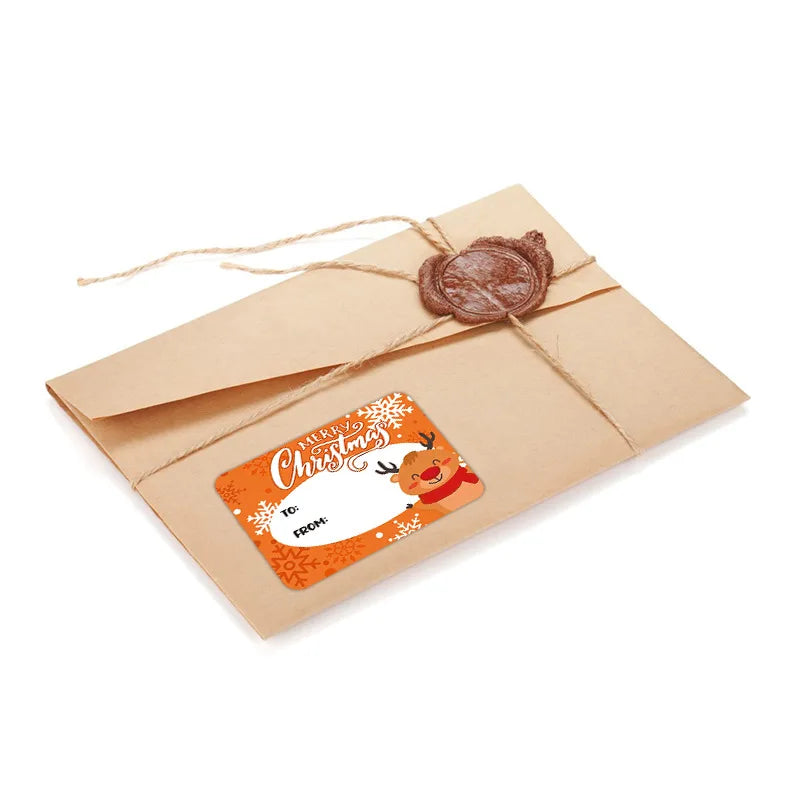 50-250Pcs Christmas Labels Sealing Sticker Aesthetic Kraft Paper Thank You Stationery Supply Decorative Scrapbook (ONLINE ORDER ONLY)
