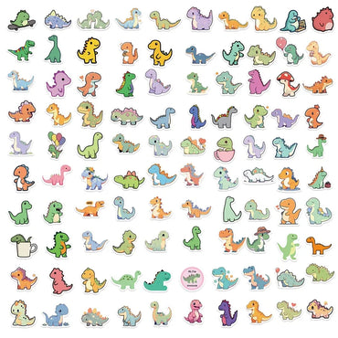 10/30/100PCS Cartoon Small Dinosaur PVC Sticker Aesthetic Children's Decoration Scrapbooking Stationery School Supplies for Kids (ONLINE ORDER ONLY)