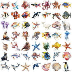 50PCS Cartoon Sea World PET Sticker Aesthetic Decoration Scrapbooking Stationery DIY Hand Accounting Supplies for Kids (ONLINE ORDER ONLY)
