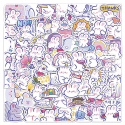 Kawaii Animal Stickers - Cute Rabbit Cartoon Decals for Kids, Fridge, Laptop, Phone, Guitar, Bike (ONLINE ORDER ONLY)