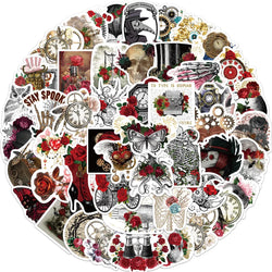 Gothic Punk Rose Skull Stickers Decals for DIY Scrapbook Laptop Bike (ONLINE ORDER ONLY)