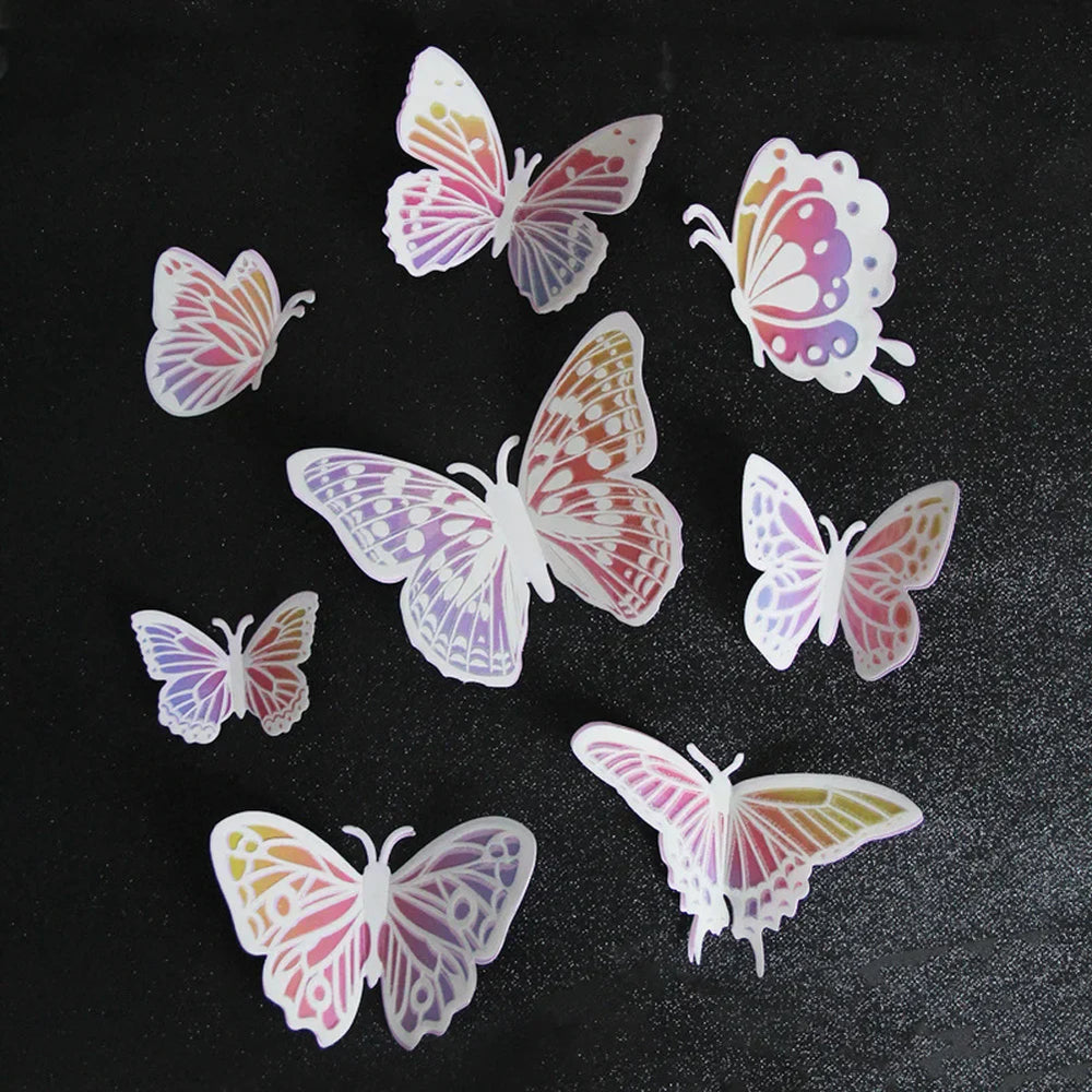 8 Luminous 3D Butterfly Wall Stickers - Glow in the Dark Home Wedding Decor (ONLINE ORDER ONLY)