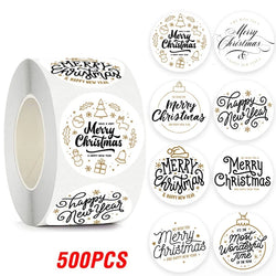 100-500pcs Christmas Theme Seal Labels Stickers For DIY Gift Baking Package Envelope Stationery Decoration 1inch (Online Order Only)