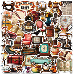 50PCS Vintage Cartoon Graffiti Stickers Waterproof Decals for Laptop, Skateboard, Luggage (ONLINE ORDER ONLY)