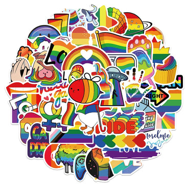 10/30/50/100pcs Cartoon Rainbow LGBT Graffiti Stickers Decals Skateboard Laptop Phone Luggage Car Waterproof Sticker Kids Toy (ONLINE ORDER ONLY)