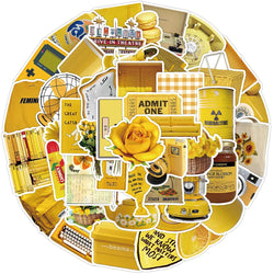 10/30/50PCS Funny Cute Yellow Sticker Cartoon Ins Style Decals PVC Waterproof Toys DIY Phone Fridge Guitar Notebook Laptop Car (ONLINE ORDER ONLY)