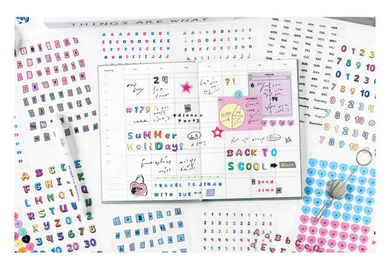 20Pages/piece Korean Ins Starlight Dot Series Decorative Stickers Phone Case Laptop DIY Idol Photocard Kawaii Journal Sticker (Online Order Only)