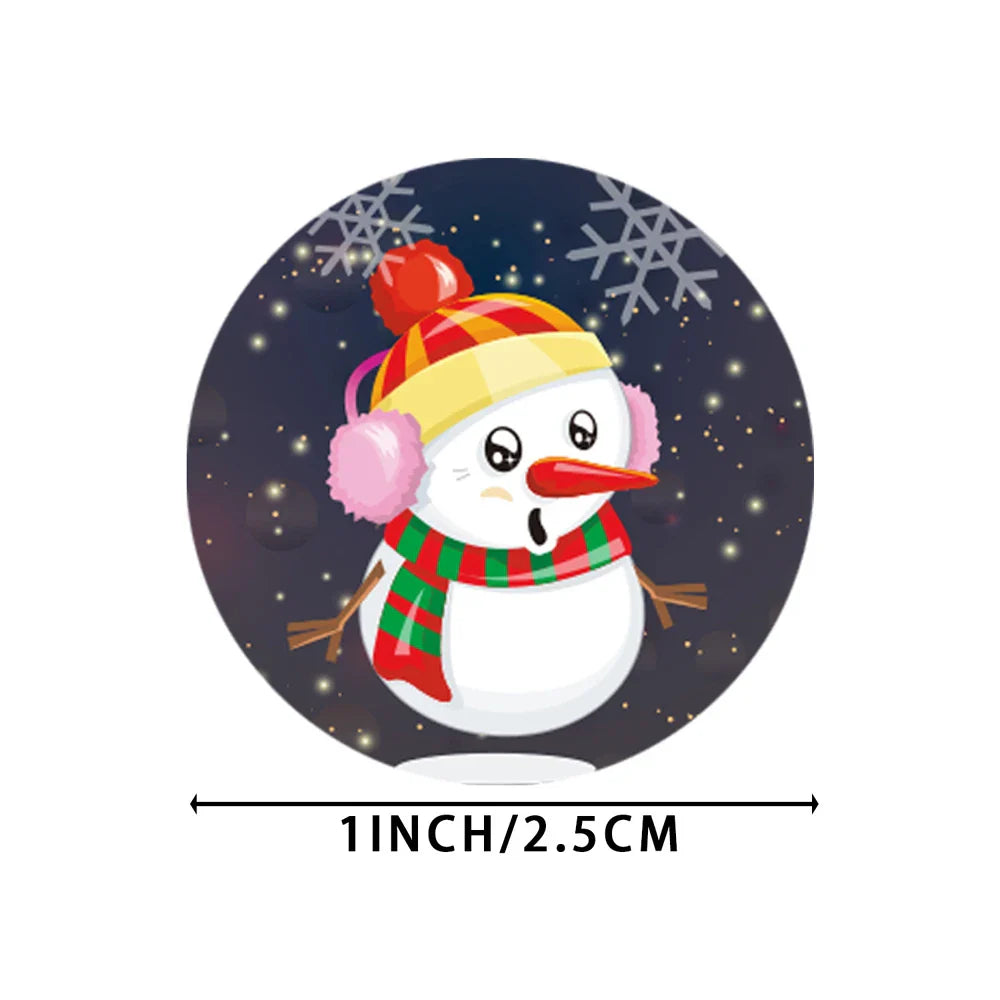 100-500pcs Round Merry Christmas Stickers Thank You Card Box Package Label Sealing Stickers Wedding Decor Stationery Sticker (Online Order Only)