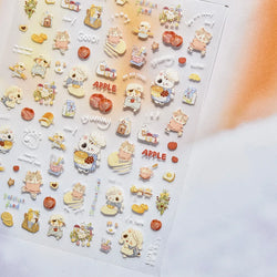 Sweater Glovesvacuum Cup Milk Fallen Leaves Kitten Adhesive Nail Art Stickers Warm Suitpinecone Kitchenware Cat Manicure Decals (ONLINE ORDER ONLY)