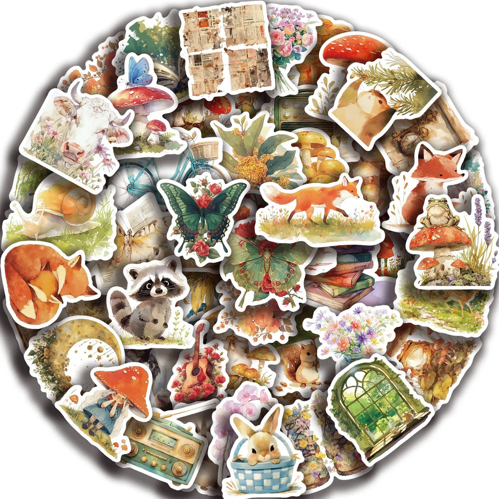 50pcs Cute Fairytale Animals Graffiti Stickers Cartoon DIY Skateboard Phone Case Laptop Waterproof Cool Sticker Decals Toy (ONLINE ORDER ONLY)