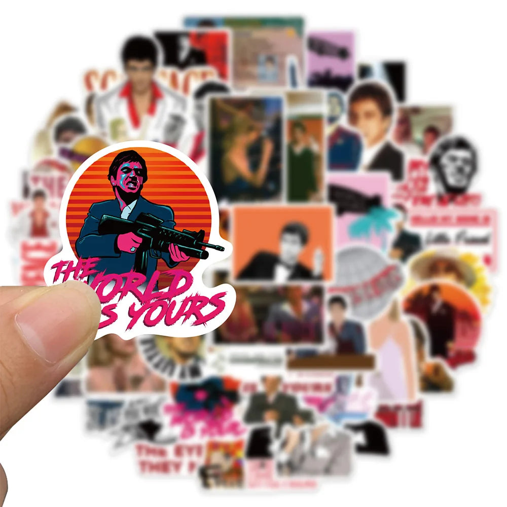 10/30/50pcs Movie Scarface Tony Montana The World Is Yours Sticker Packs (Online Order Only)