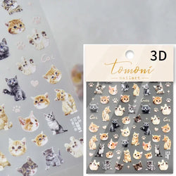 Cute Cat Eye Fishbone Animals Leopard Cat Ginger Cat Kitten Exclamation Point Paw Self Adhesive Nail Art Sticker Manicure Decals (ONLINE ORDER ONLY)