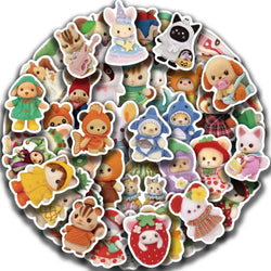 60PCS Fruit Critter Animal Stickers DIY Laptops Water Bottles Phones Decorative Stickers Toy Waterproof Vinyl Decals (ONLINE ORDER ONLY)