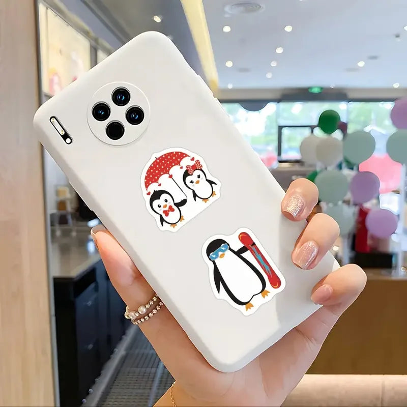 100-500pcs Penguin Christmas Stickers Thank You Sticker DIY Gift Baking Package Decoration Lables Scrapbooking Stationery (Online Order Only)
