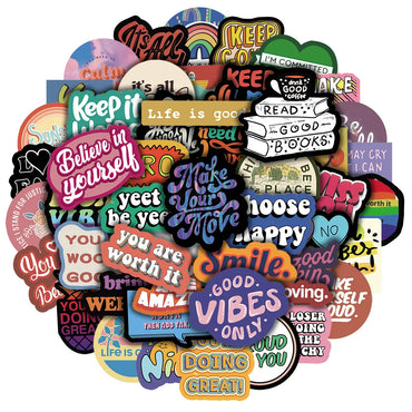 10/30/50PCS INS Motivational Phrases Stickers Motorcycle Travel Luggage Guitar Skateboard Waterproof Classic Toy Cool Sticker (Online Order Only)
