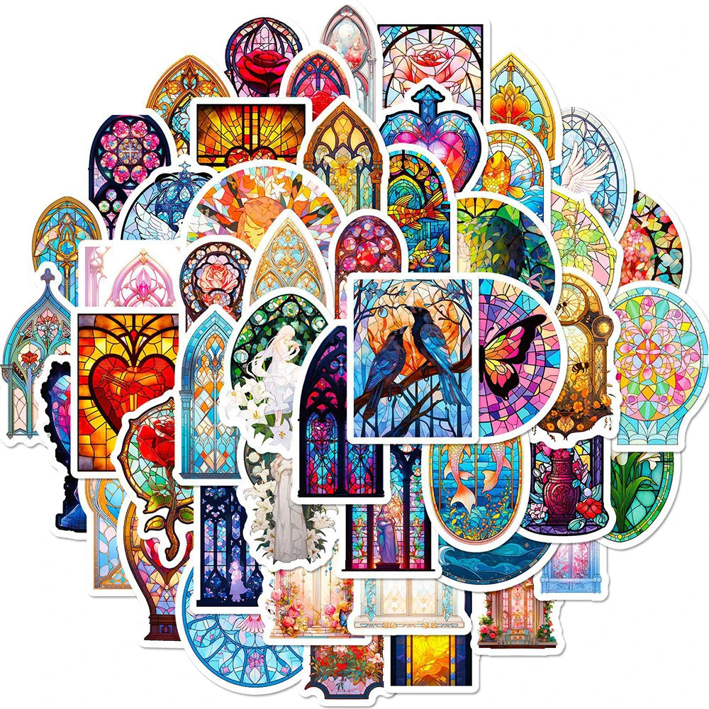Cartoon Window Art Stickers: 10/30/50PCS Aesthetic Laptop Phone Decals (ONLINE ORDER ONLY)