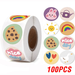 100-500pcs Round Cake Stickers for Kids Teacher Reward Stickers Scrapbooking Journal Personal Planner Diary Letter Envelope (ONLINE ORDER ONLY)