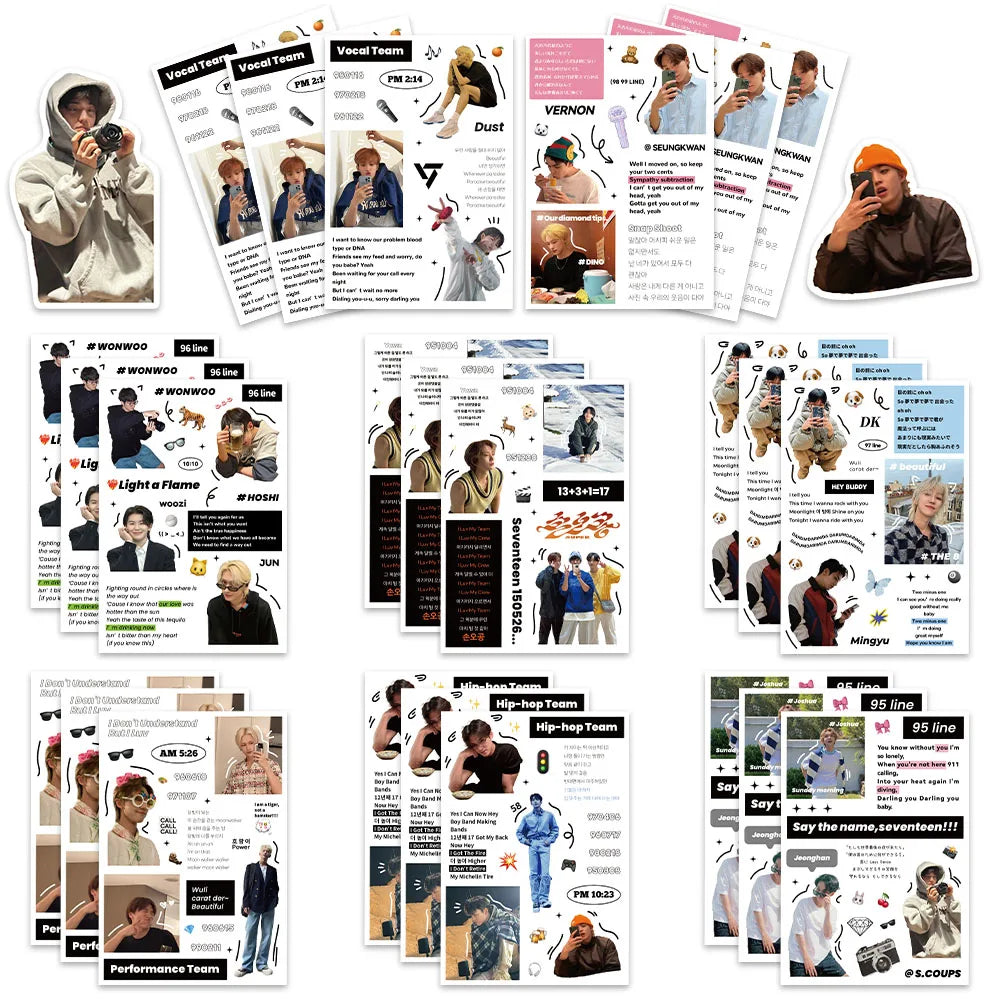 Kpop Boy Band Stickers DIY Decoration for Suitcase, Scrapbook, Phone, Laptop (Online Order Only)