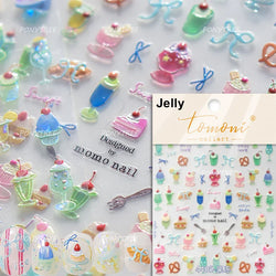 Lovely Green Pink Cherry Pudding Claw Paw Love Heart Bowknot Soft Embossed Reliefs Adhesive Nail Art Stickers Manicure Decals (ONLINE ORDER ONLY)