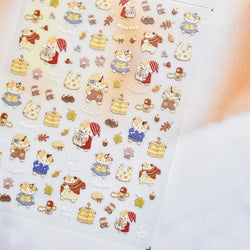 Sweater Glovesvacuum Cup Milk Fallen Leaves Kitten Adhesive Nail Art Stickers Warm Suitpinecone Kitchenware Cat Manicure Decals (ONLINE ORDER ONLY)