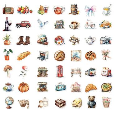 10/30/50PCS Cute Bread Life PVC Sticker Aesthetic Children's Decoration Scrapbooking Korean Stationery School Supplies for Kids (ONLINE ORDER ONLY)