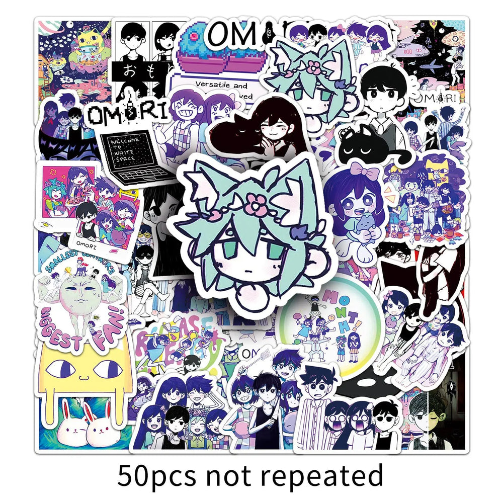 10/30/50PCS Hot Game Omori Graffiti Stickers Personality Creativity Cartoon Decal For Laptop Phone Cup Guitar Waterproof Sticker (ONLINE ORDER ONLY)
