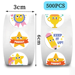 500pcs Colorful Star Stickers for Kids Reward Encourage School Classroom Cartoon Cute Stars Stickers for Teachers DIY Craft (Online Order Only)