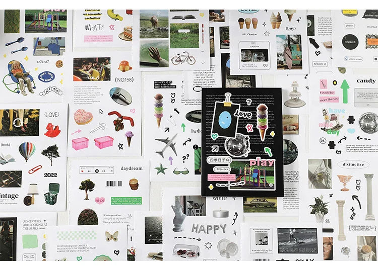 20 Sheets Future Expectation Series Stickers Book Scrapbooking Journal Creative Stationery DIY Decorative Stickers Aesthetic (ONLINE ORDER ONLY)