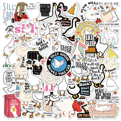 50pcs Funny Spoof Cartoon Silly Goose Graffiti Stickers For Laptop Water Bottle Luggage Notebook Phone Waterproof Vinyl Decals (ONLINE ORDER ONLY)