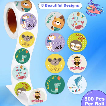 100-500pcs Animals Stickers Reward Stickers for Kids School Reward Students Teachers Cute Decoration Gift Box Sticker Label (ONLINE ORDER ONLY)