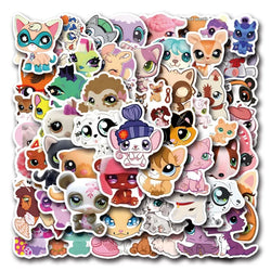 55pcs Littlest Pet Shop Stickers for Luggage, Water Bottles, Phones, Laptops, Scooters, Fridges (ONLINE ORDER ONLY)