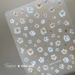 Retro Flowers Petal Pearl Rhinestones Halo Dyeing Chic Daisy Vintage Gold Foil  Floral Designs Nail Art Stickers Manicure Decals (ONLINE ORDER ONLY)