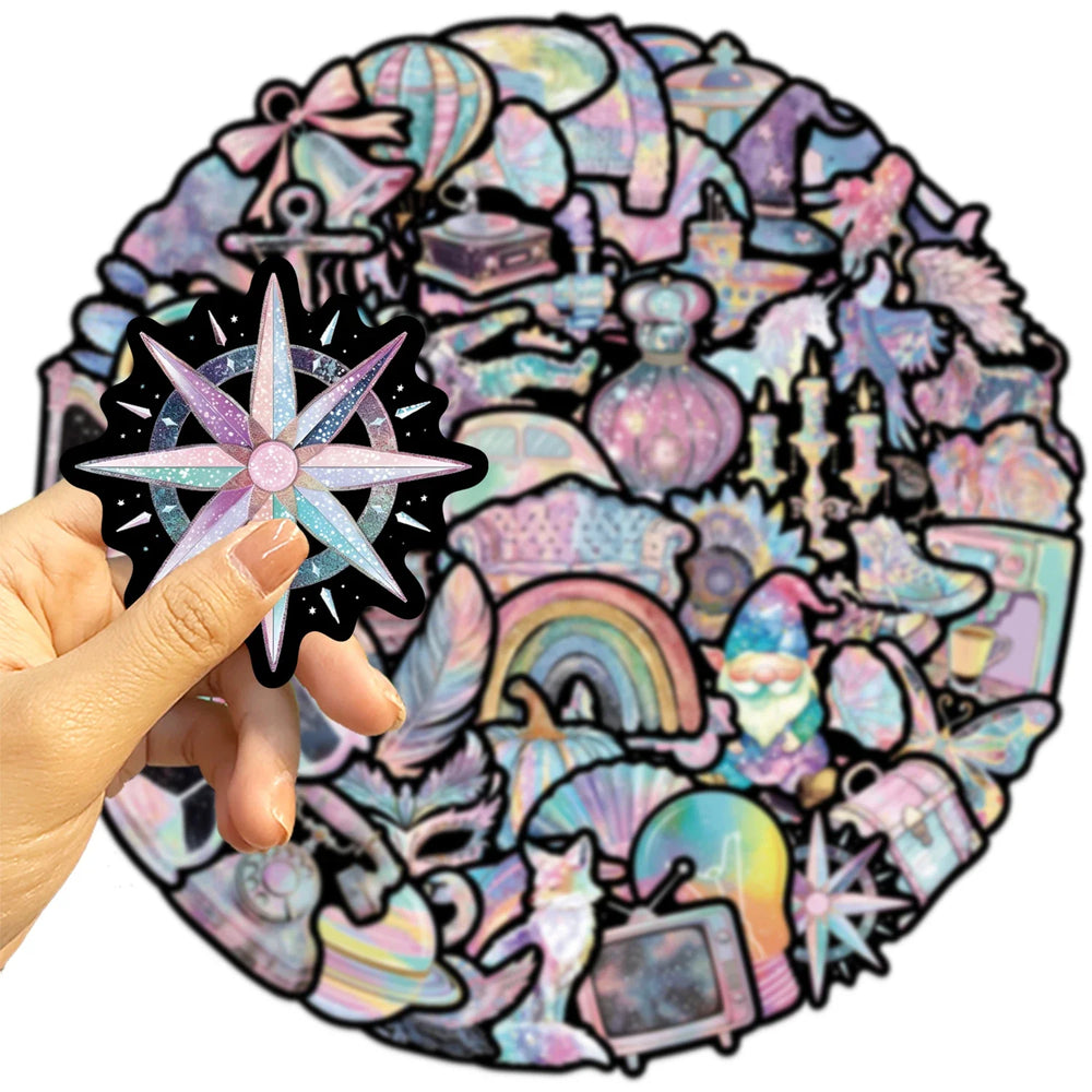 60PCS Colorful Shoes Shells Schoolbags Aesthetics Sticker Waterproof Cartoon Sticker For Desk Refrigerator Computer Phone (Online Order Only)