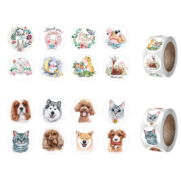 100-500 Pcs Pet Cat Dog Children's Cartoon Animal Stickers Reward Labels Seal DIY Paper Adhesive Gift (ONLINE ORDER ONLY)