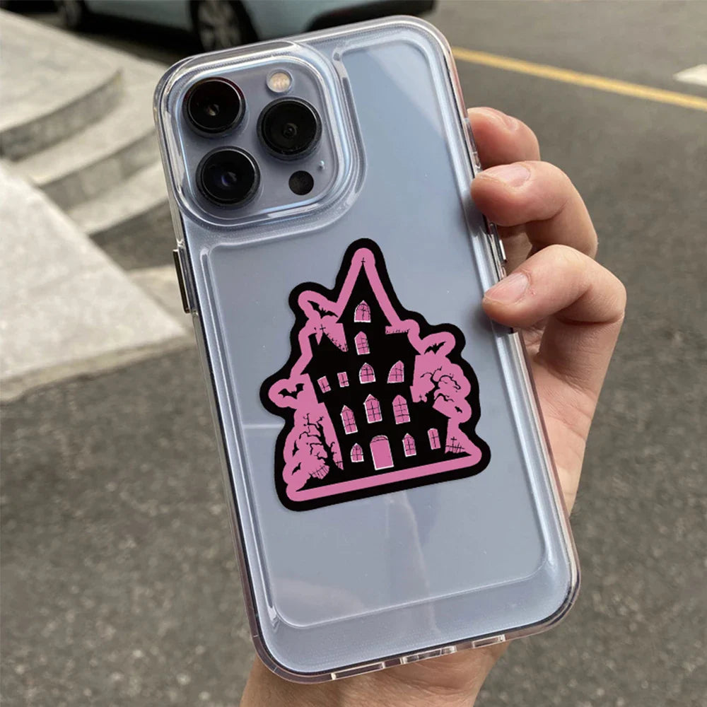 10/30/50PCS Black Pink Gothic Style Magic Witch Cartoon Sticker DIY Phone Laptop Luggage Skateboard Graffiti Decals Fun for Toy (ONLINE ORDER ONLY)