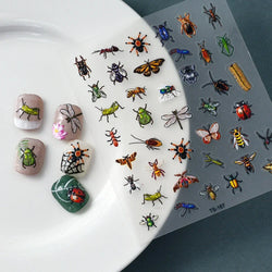 Chic Dragonfly Spider Insect Butterfly 3D Self Adhesive Nail Art Decoration Sticker Heart Puppy Flower Manicure Decal Y2K Flower (ONLINE ORDER ONLY)
