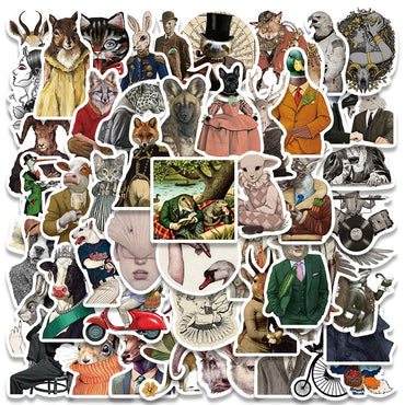 10/30/50PCS Dark Art Animal Retro Fancy Person Sticker Packs (Online Order Only)