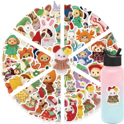 60PCS Fruit Critter Animal Stickers DIY Laptops Water Bottles Phones Decorative Stickers Toy Waterproof Vinyl Decals (ONLINE ORDER ONLY)