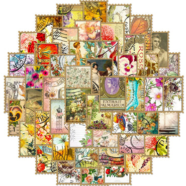 10/30/50pcs Vintage Butterfly Stamp Waterproof Stickers Laptop Motorcycle Luggage Diary Bike Car Decoration Sticker Kids Toys (ONLINE ORDER ONLY)
