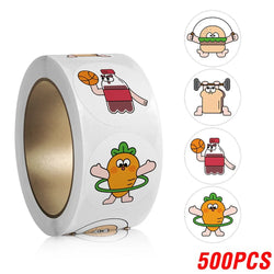 100-500pcs Cute Cartoon Stickers Children's Stickers Kindergarten Inspirational Little Red Flower Reward Roll Stickers (ONLINE ORDER ONLY)