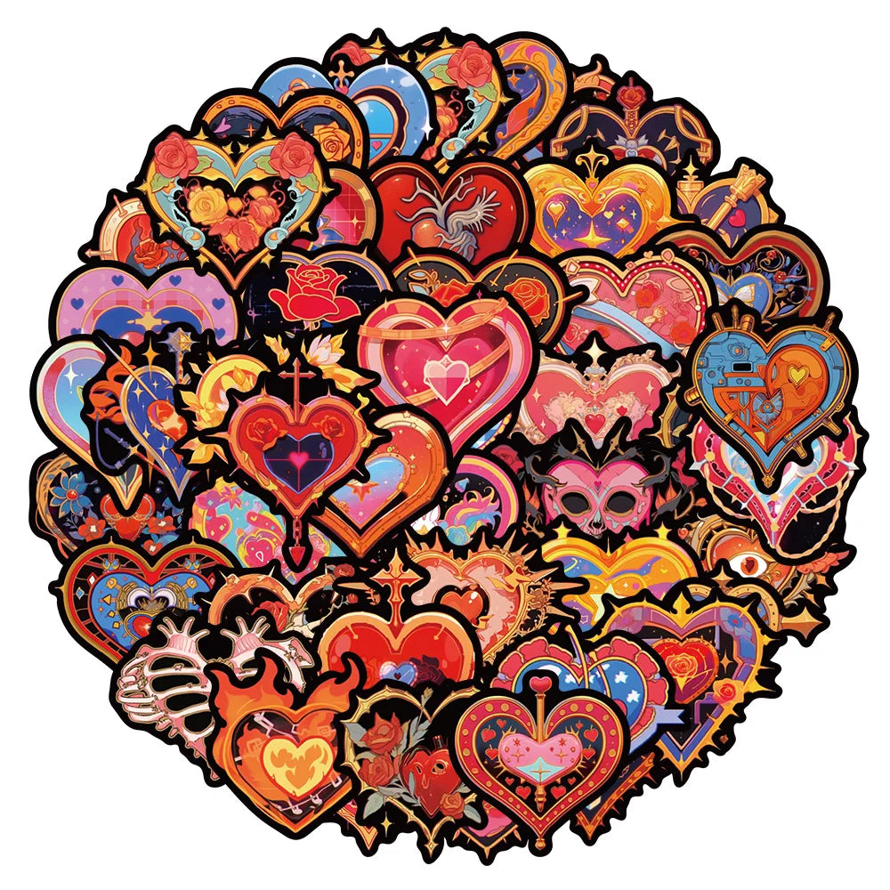 Valentine's Day Love Stickers for Suitcase, Skateboard, Laptop, Luggage, Fridge, Phone, Car - 10/30/50Pcs Decals (ONLINE ORDER ONLY)