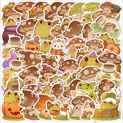 10/30/50PCS Frog Cartoon Stickers Mushroom Graffiti Decals Cute Style Sticker Laptop Phone Guitar Car Bike Skateboard Kids Toys (ONLINE ORDER ONLY)